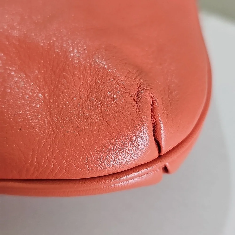 Coach Orange Smooth Leather Pleated Mini Bag/Convertible Wristlet EUC - Picture 9 of 16